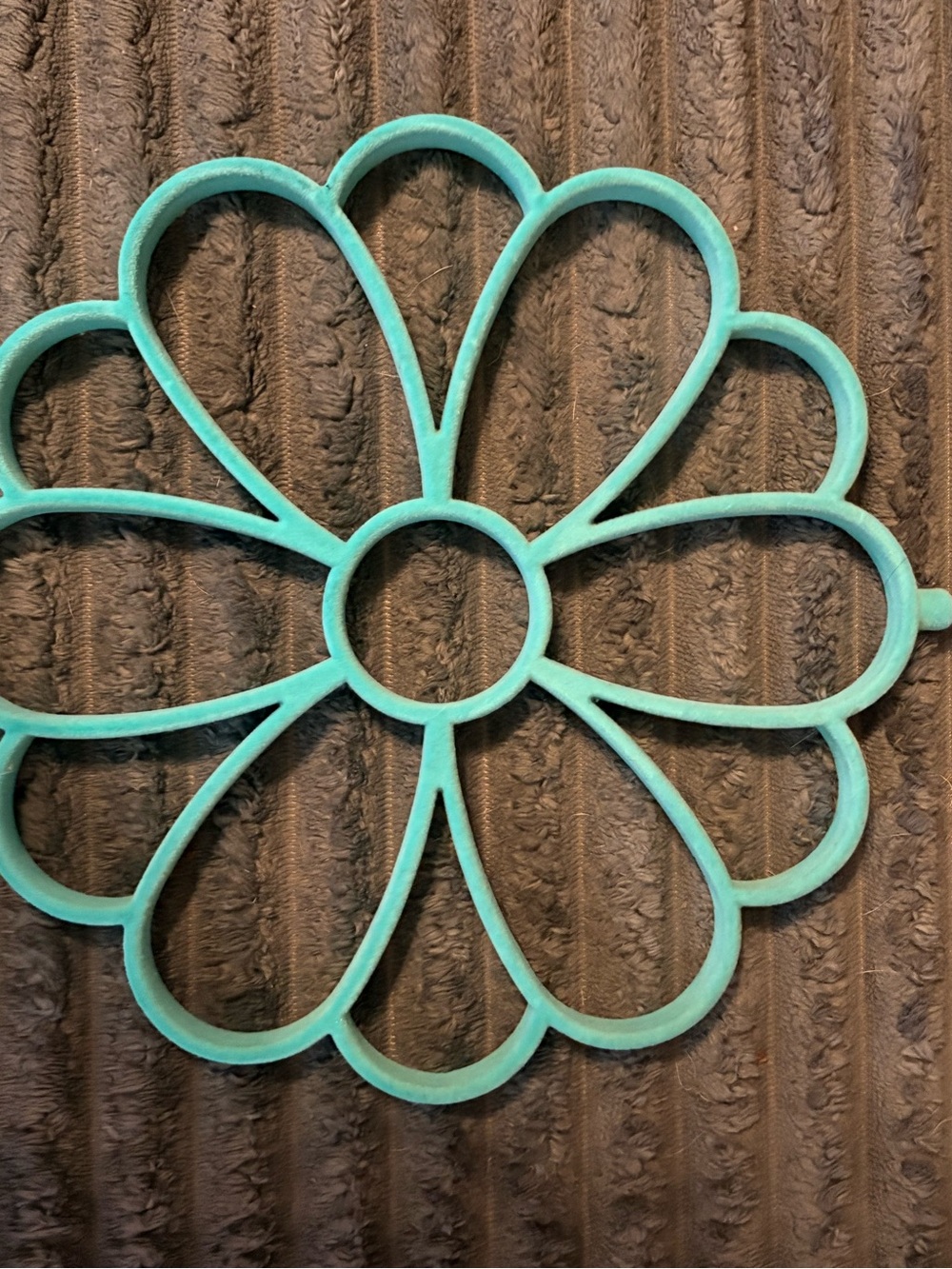Turquoise Floral Metal scarf hanger